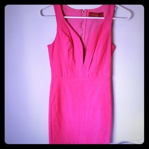Hot pink mini dress